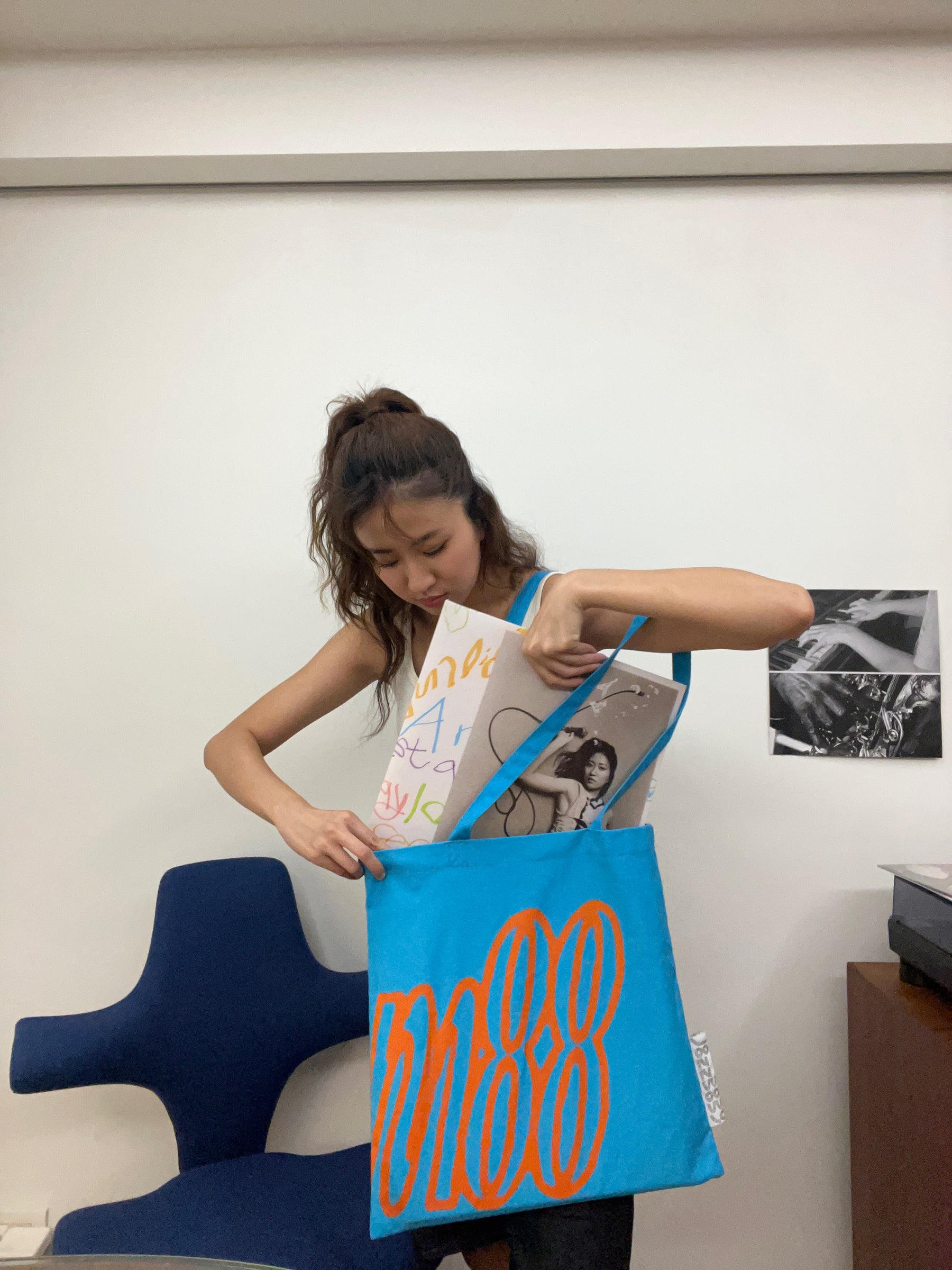 SOLD 音品POPO Diggin'托特包🚔 Baby Blue Vinyl Tote🎵