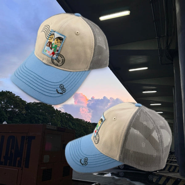 Sent郵票灰藍網帽 Sent Cap Blue